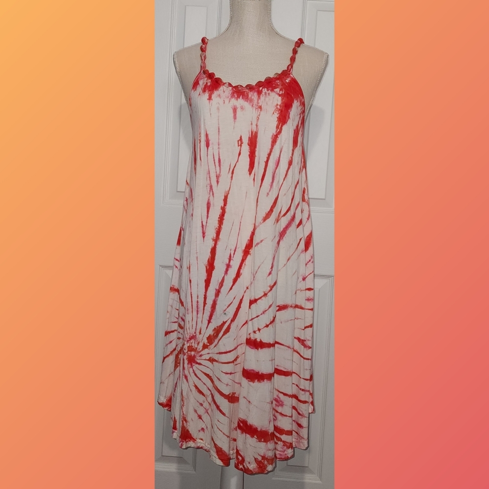 India Boutique Orange Tie Dye Cover Up
